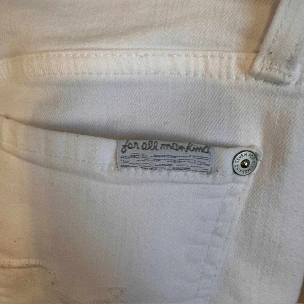 7 For All Mankind‎ Gwenevere White Denim Ankle Jeans 25 Skinny Stretch